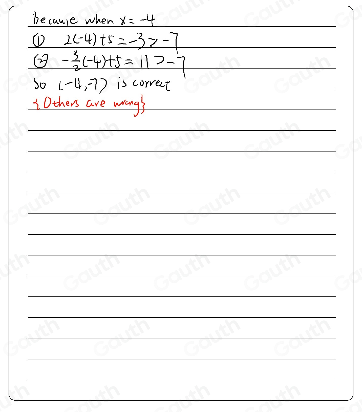 Solved: Which point would be a solution to the system of linear ...