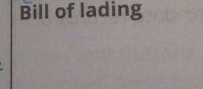 Bill of lading