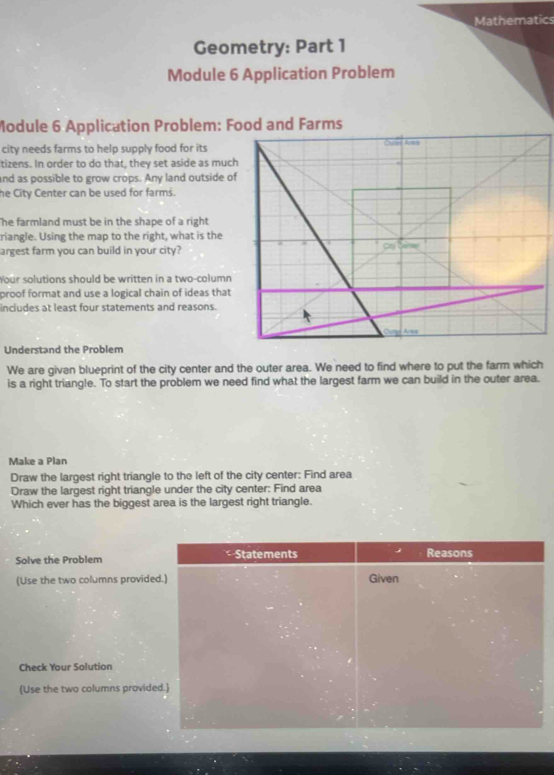 Solved: Mathematics Geometry: Part 1 Module 6 Application Problem ...