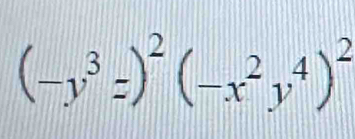 (-y^3z)^2(-x^2y^4)^2