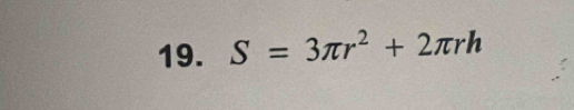 S=3π r^2+2π rh