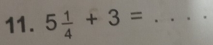 5 1/4 +3= _