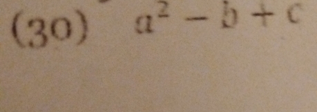 (30) a^2-b+c