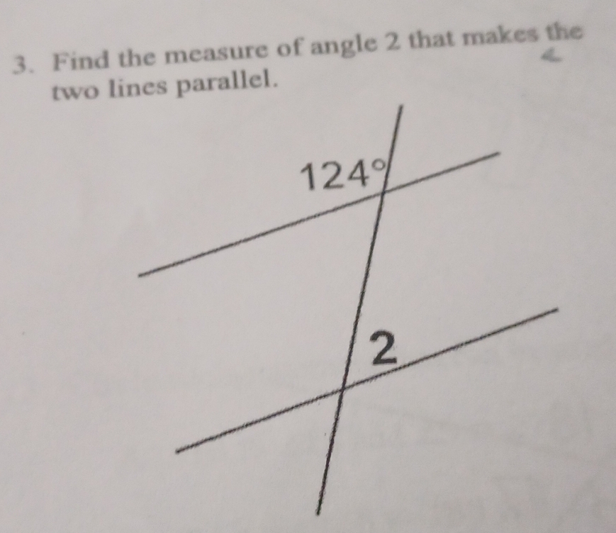 Find the measure of angle 2 that makes the