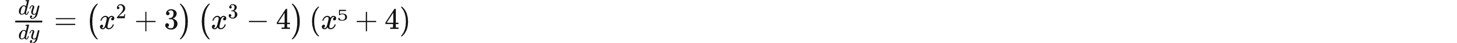  dy/dy =(x^2+3)(x^3-4)(x^5+4)