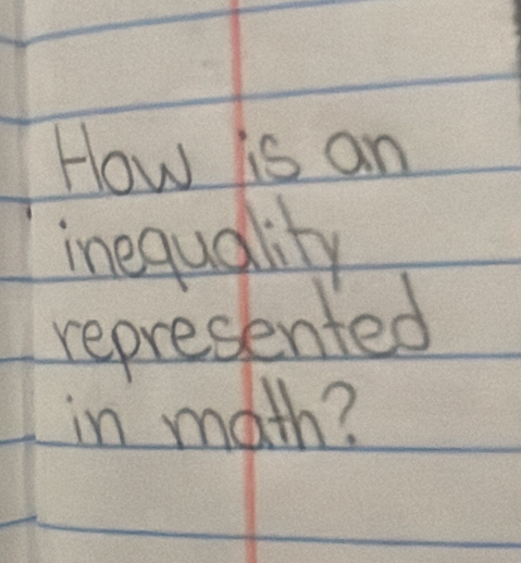 How is an 
inequality 
represented 
in math?