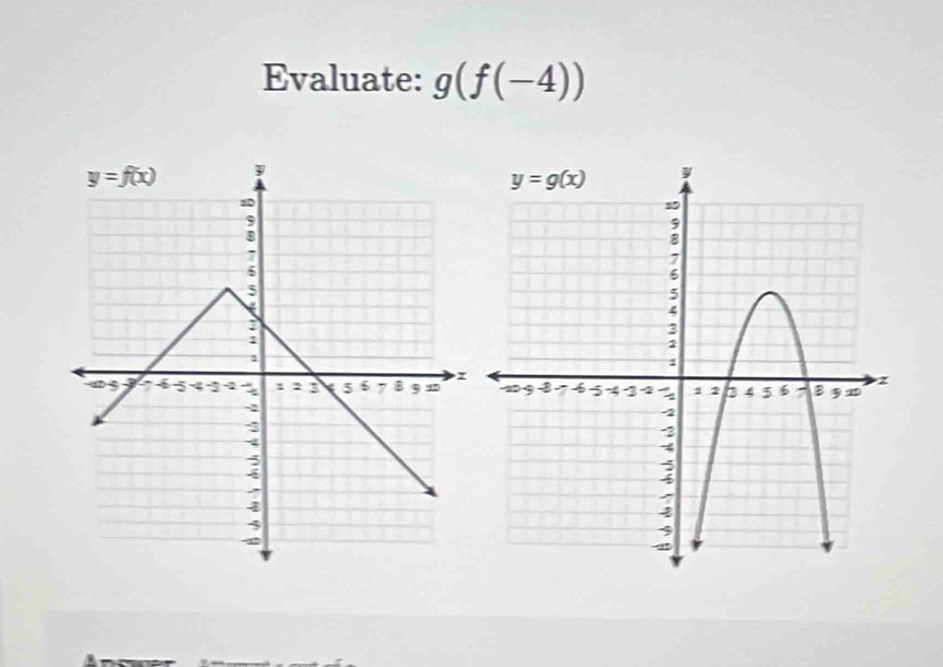 Evaluate: g(f(-4))