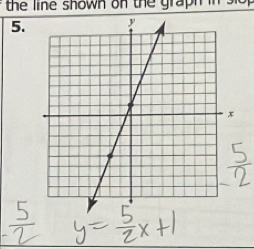 the line shown on the graph in slo p 
5.