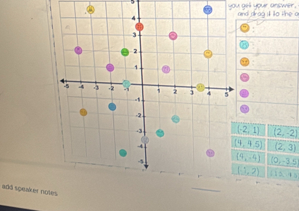 as
(-2,1) (2,-2)
(4,4.5) (2,3)
(4,-4) (0,-3.5)
(1,2)
add speaker notes