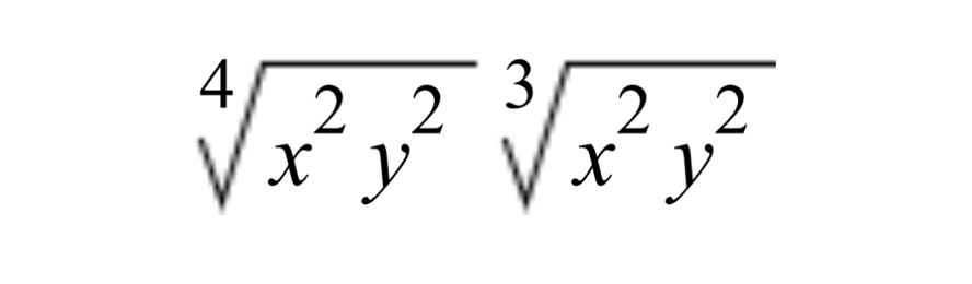 sqrt[4](x^2y^2)sqrt[3](x^2y^2)