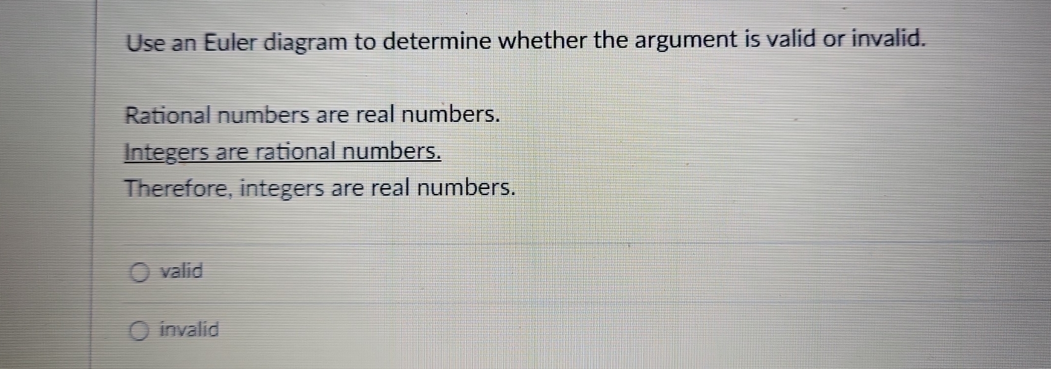 Solved: Use an Euler diagram to determine whether the argument is valid ...