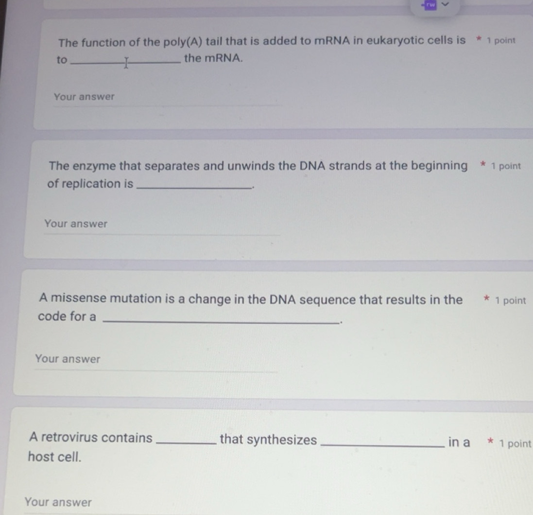 Solved: The function of the poly(A) tail that is added to mRNA in ...