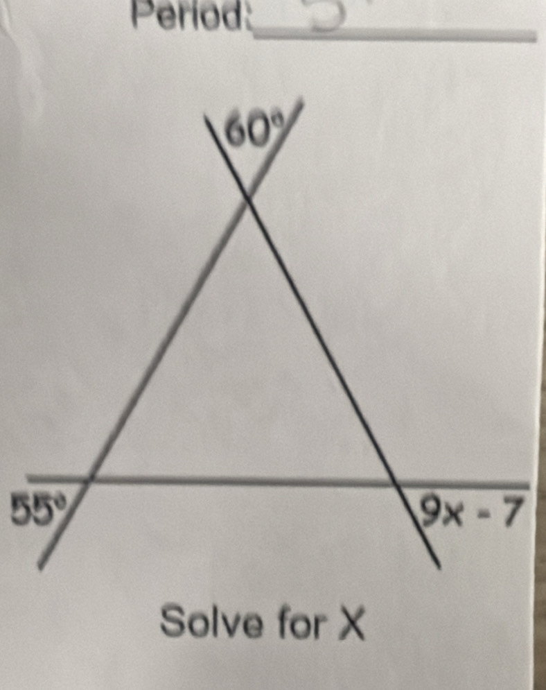 Period:_
Solve for X