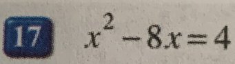 17 x^2-8x=4