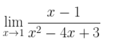 limlimits _xto 1 (x-1)/x^2-4x+3 