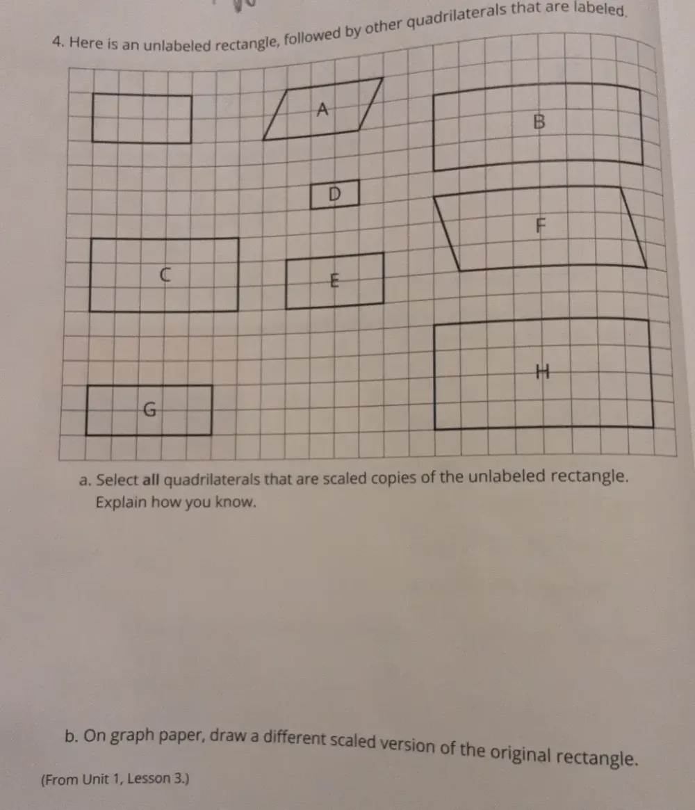 Solved: Here is an unlabeled rectangle, followed by other ...
