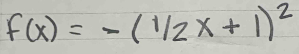 f(x)=-(1/2x+1)^2