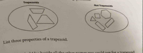 List three properties of a trapezoid.