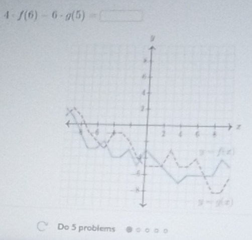 4 f(6)-6· g(5)=□
Do 5 problems