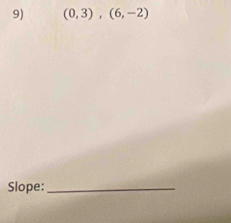 (0,3),(6,-2)
Slope:_