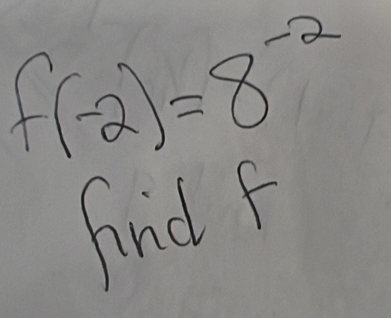 f(-2)=8^(-2)
find f