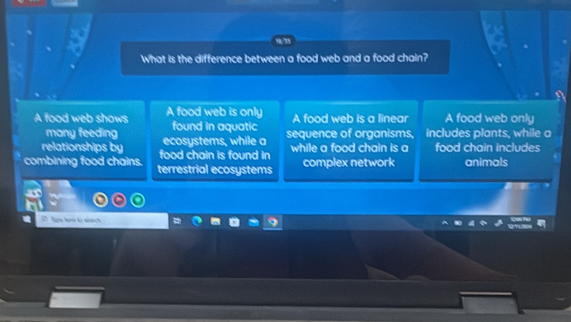 Solved: What is the difference between a food web and a food chain? A ...