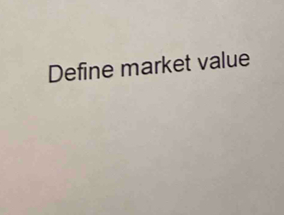 Define market value