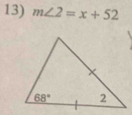 m∠ 2=x+52