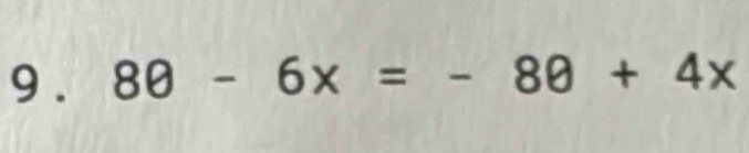 8θ -6x=-8θ +4x