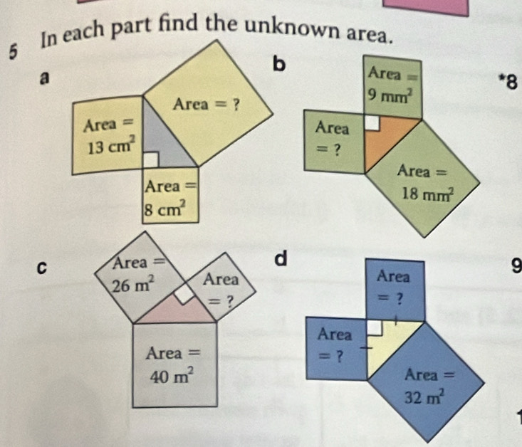 Area=
d
26m^2 Area9
= = ?
Area=
40m^2