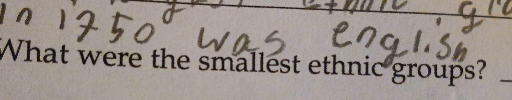 What were the smallest ethnic groups?_