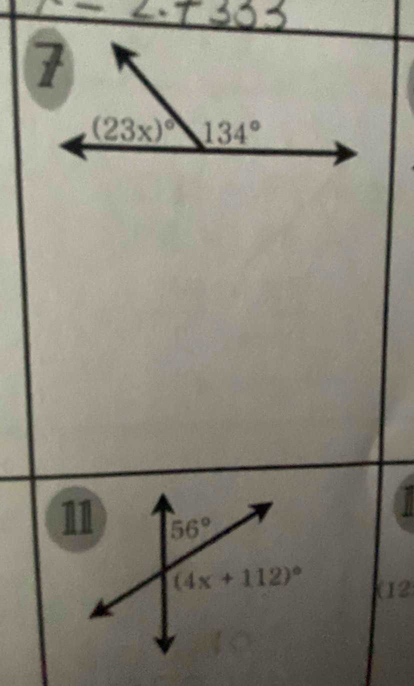 7
(23x)^circ  134°
1
(12