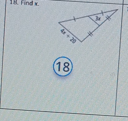 Find x.
18