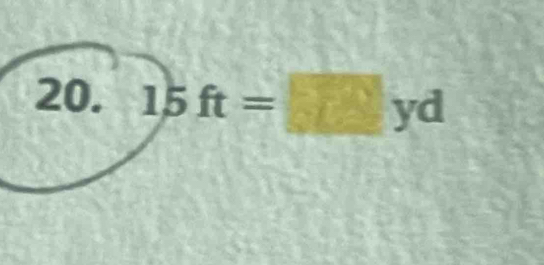 15ft=□ yd