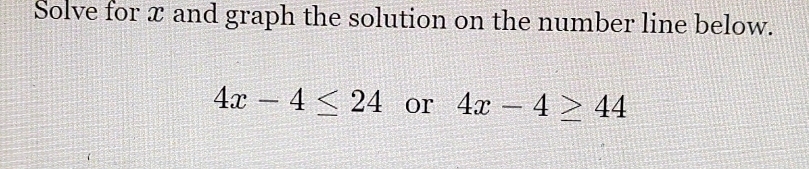 Solved: Solve for x and graph the solution on the number line below. 4x ...
