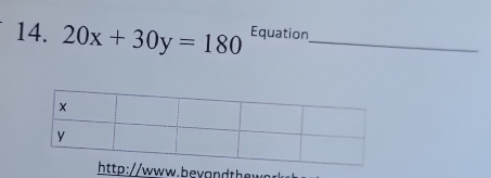 20x+30y=180 Equation_ 
p://www.beyandthe