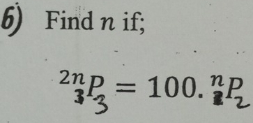 Find n if;
² = 100
35