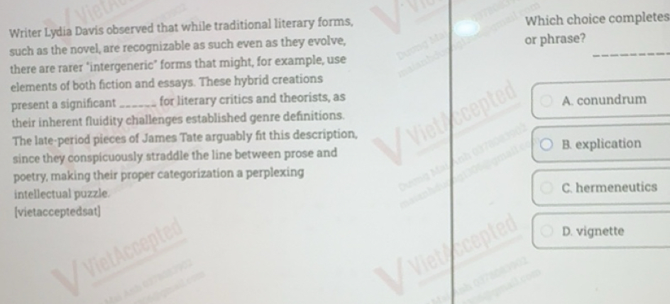 Solved: Writer Lydia Davis observed that while traditional literary Solved: Writer Lydia Davis observed that while traditional literary