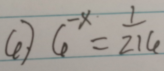 6^(-x)= 1/216 