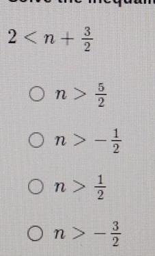 2
n> 5/2 
n>- 1/2 
n> 1/2 
n>- 3/2 