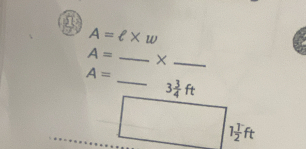 A=ell * w
A= _×_
A=