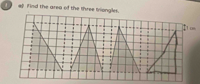 Find the area of the three triangles.