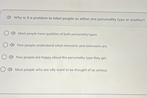 Solved: Why is it a problem to label people as either one personality ...