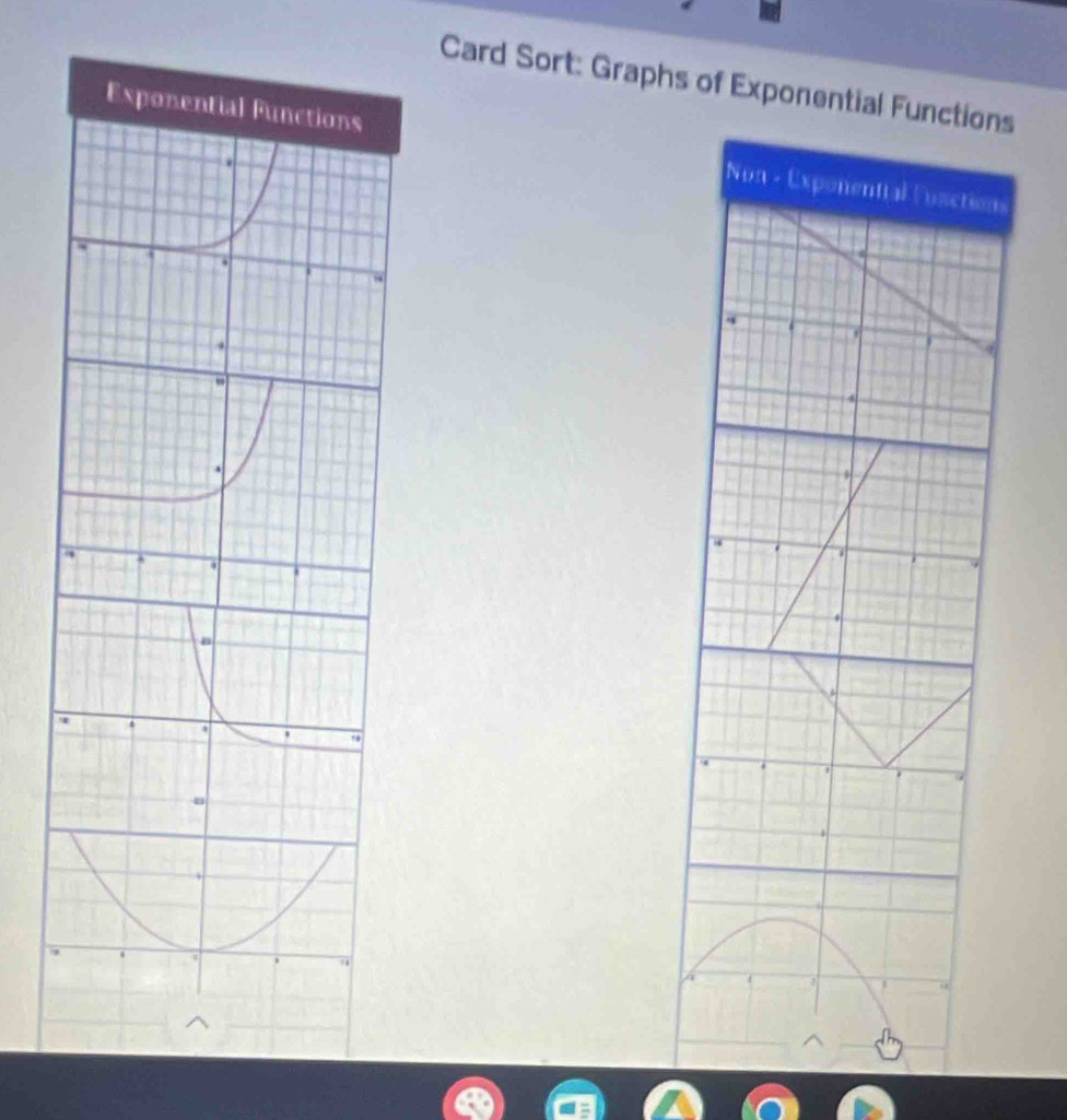 Card Sort: Graphs of Exponential Functions 

9