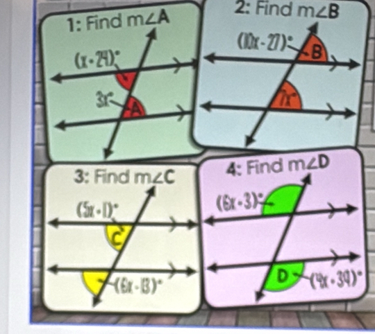 m∠ A 2: Find m∠ B
m∠ D