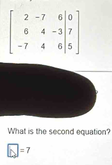 What is the second equation?
b =7