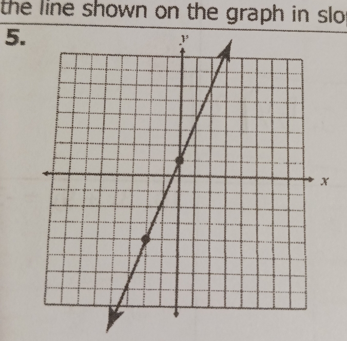 the line shown on the graph in slo . 
5.