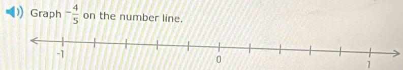 Graph - 4/5  on the number line. 
1