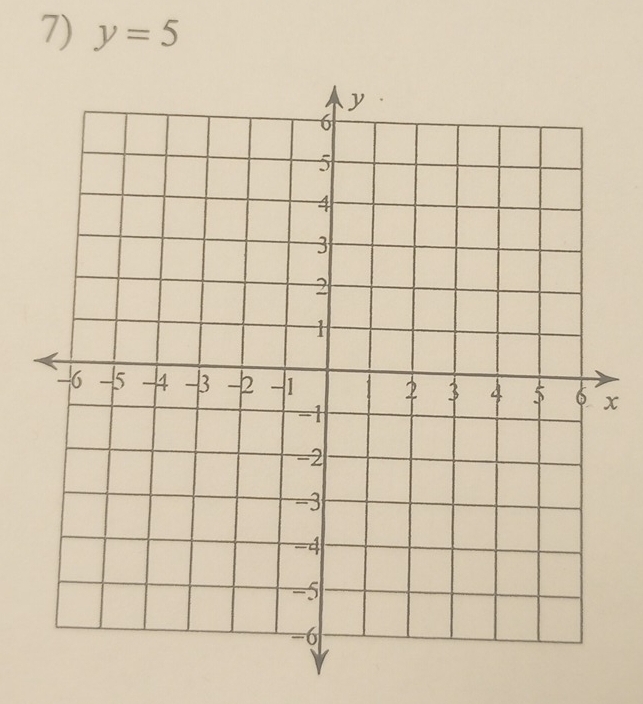 y=5
x