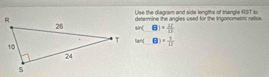 Solved: Use the diagram and side lengths of triengle RST to determine ...